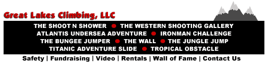 The Bungee Jumper | The Wall | The Jungle Jump | The Western Shooting Gallery | The Shoot N Shower | Safety | Fundraising | Video | Rentals | Wall of FAme | Contact Us